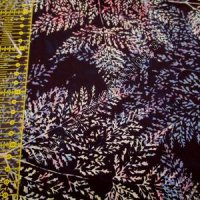 Bali Batiks. Schwarz mit Zweigen