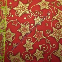 Holiday Flourish: Goldsterne auf Rot