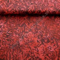 Bali Batik: Dunkelrot mit Blumen